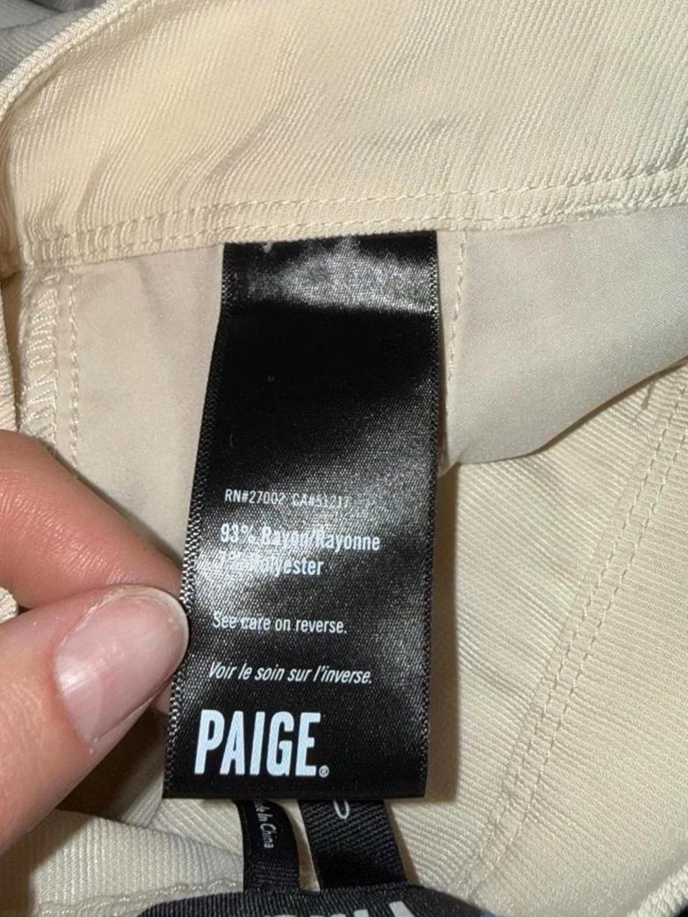 PAIGE Tapered Cream/Birch Cargo Pants